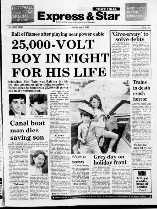 cover page of Wolverhampton Express and Star published on May 5, 1986